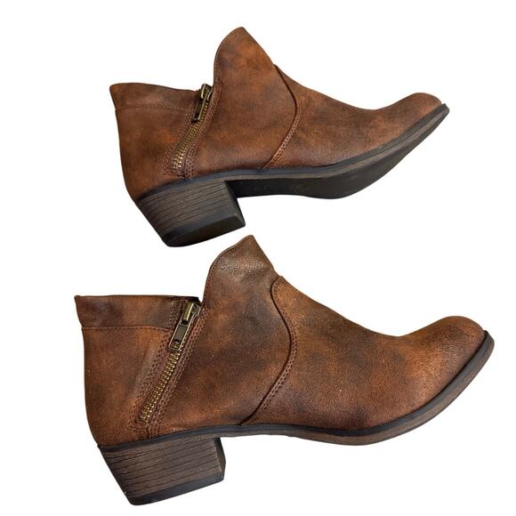 Brand New Sun + Stone Women's 6.5 Womens Adelinee Faux Leather Ankle Boots Brown - Picture 2 of 10
